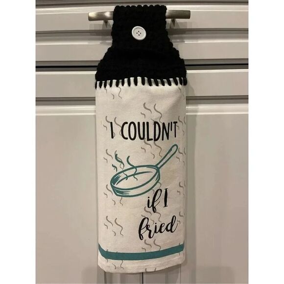 Crochet Top Kitchen Towel- I Couldn’t If I Fried (Frying Pan) - Picture 1 of 3